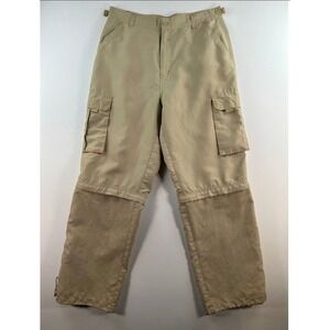 Vtg PJ Mark Convertible Cargo Pants Size 36‎ Khaki Orange Accents Outdoor Hiking